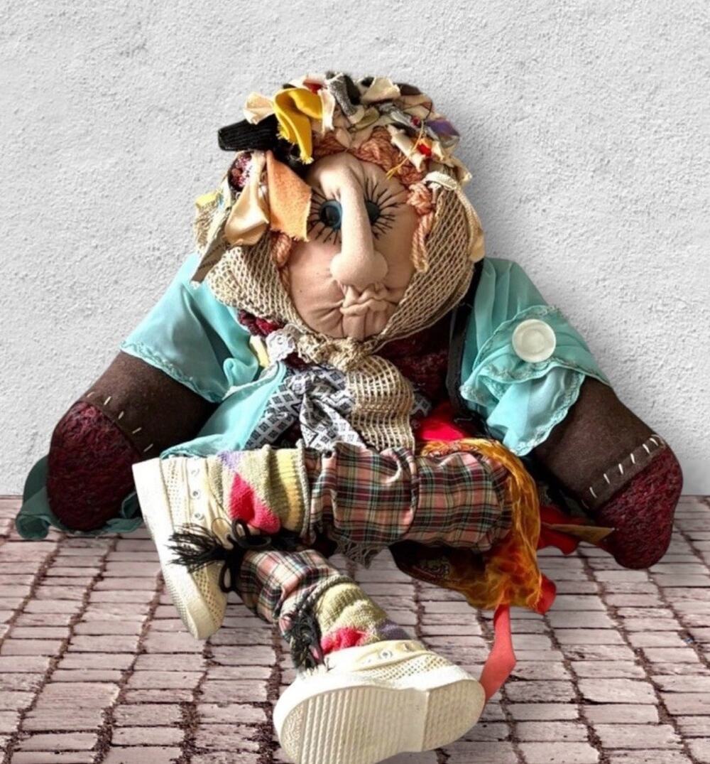 Handmade Rag Doll B Howarth Rag Bag Folk Art Cloth Doll “Your Rags My Riches